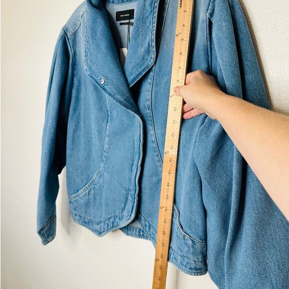 NWT Isabel Marant Medium Wash Pauline Snap Front Denim Jean Jacket 40 / L - Picture 14 of 15